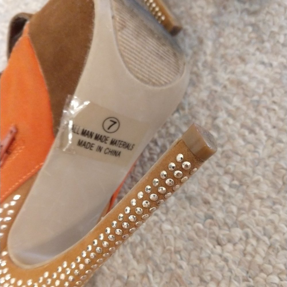 Strappy Rhinestone Open-Toe Pumps - Picture 7 of 7